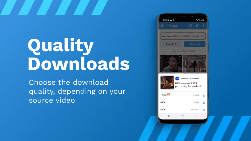 AhaSave Twitter Downloader Quality