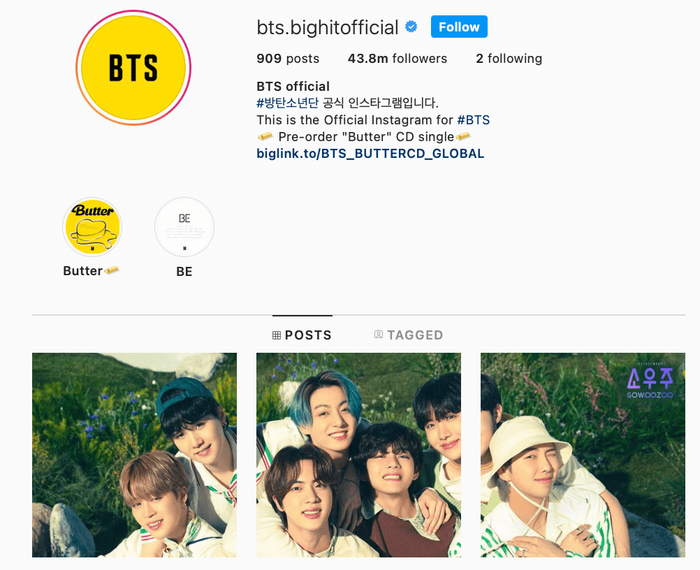 Most Followed K-pop Artists