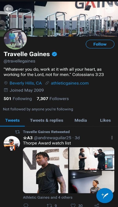7 NFL Twitter Accounts to Follow travelle gaines