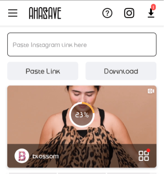 Download Instagram Videos from Blossom Instagram page download start