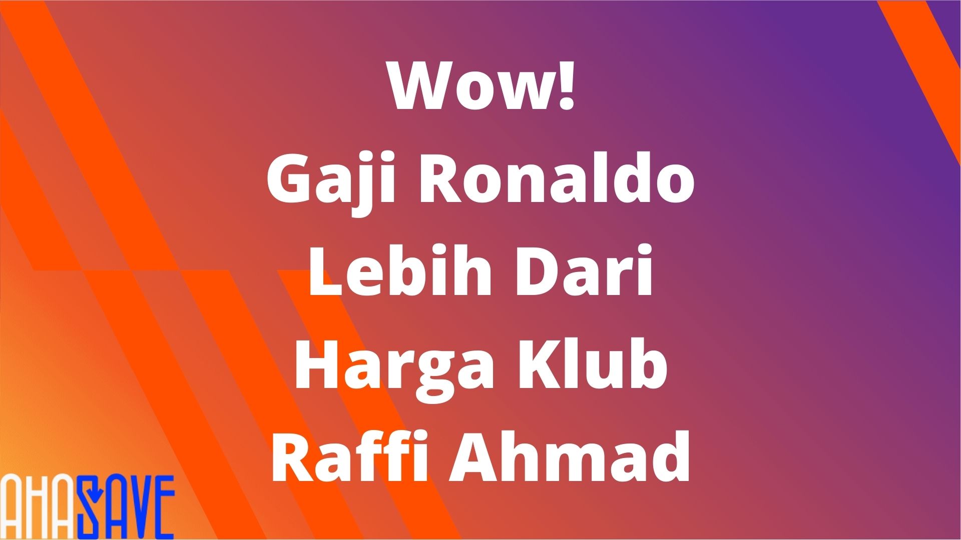 Wow! Gaji Ronaldo Lebih Dari Harga Klub Raffi Ahmad