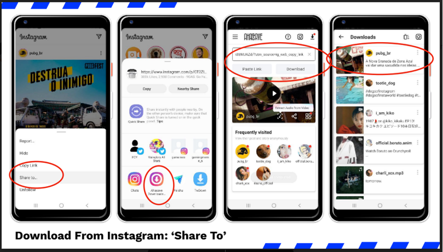 extract audio from instagram stories share to